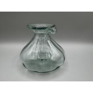 Vintage Handblown Light Aqua Green Oil Vinegar Salad Dressing Syrup Pitcher Vase